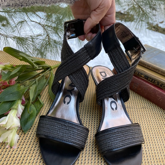 DKNYC Woven Ankle Strap Wedges - Picture 12 of 12
